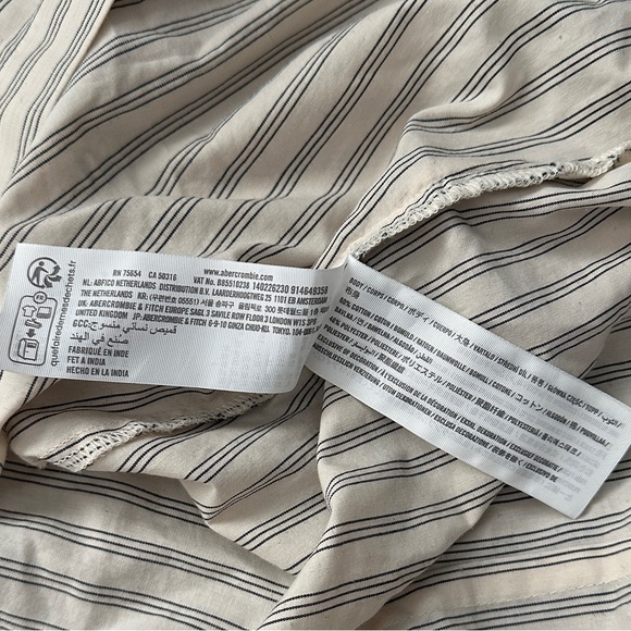 Abercrombie Striped Beige Wrap Blouse - Picture 7 of 9